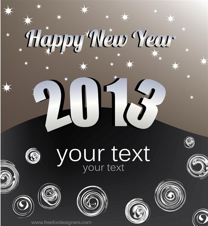 free vector New Year 2013 greeting card